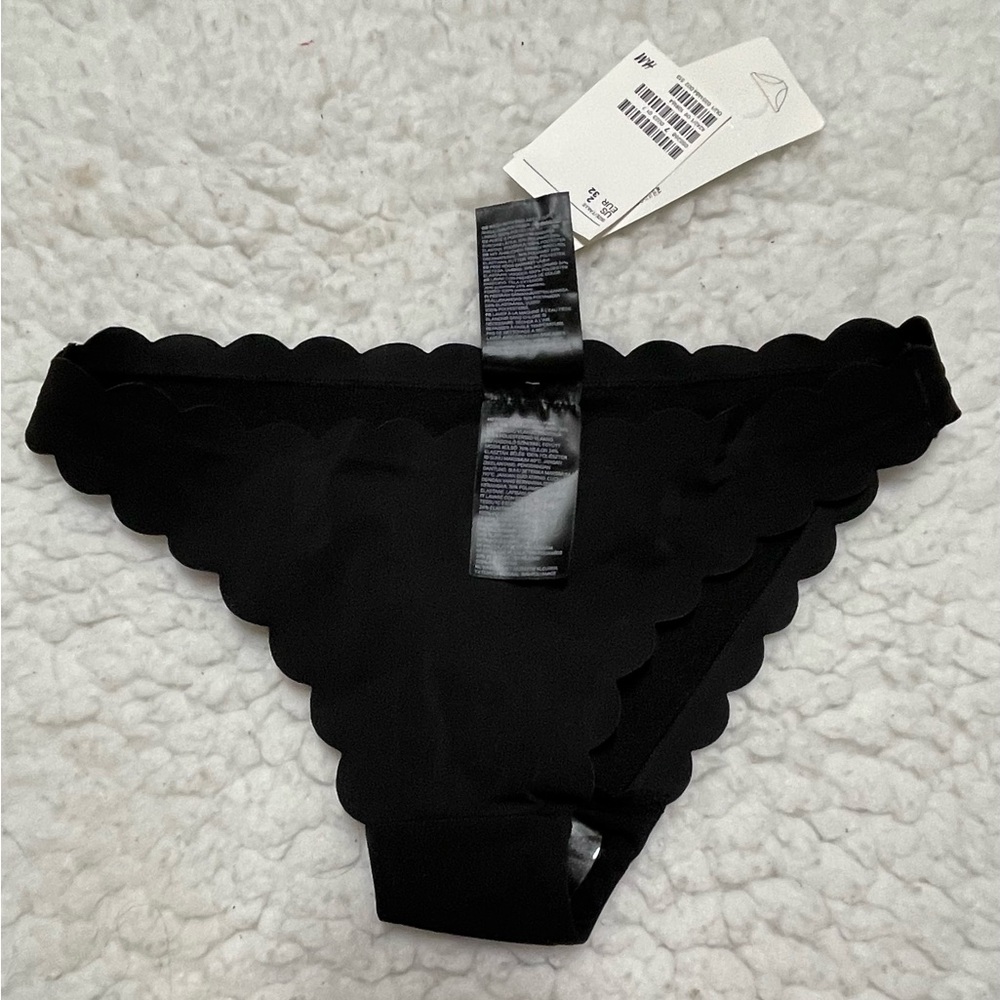 NWT Scalloped Black Swimwear Briefs